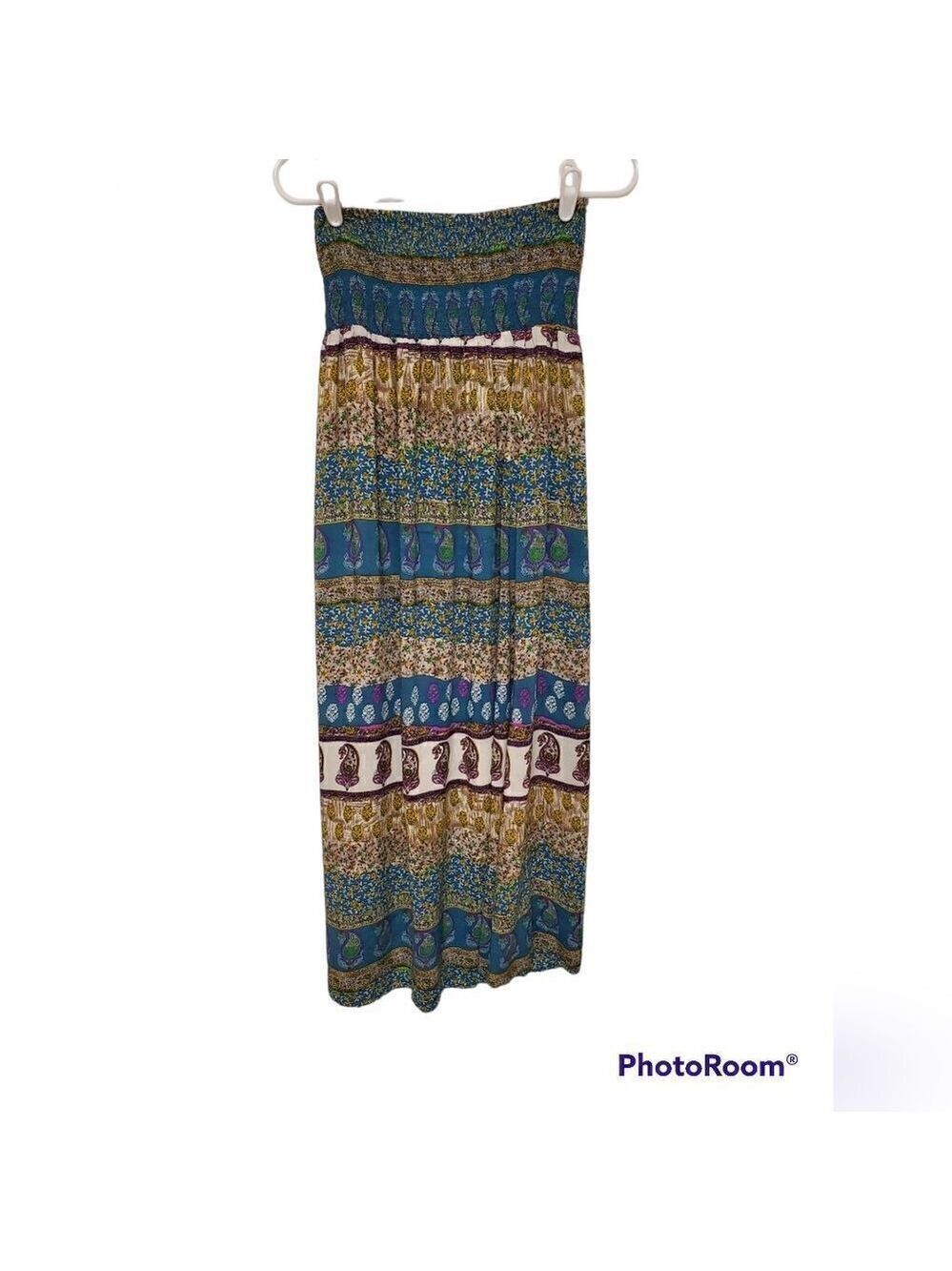 Bluebird maxi dress sleeveless boho paisley print size small